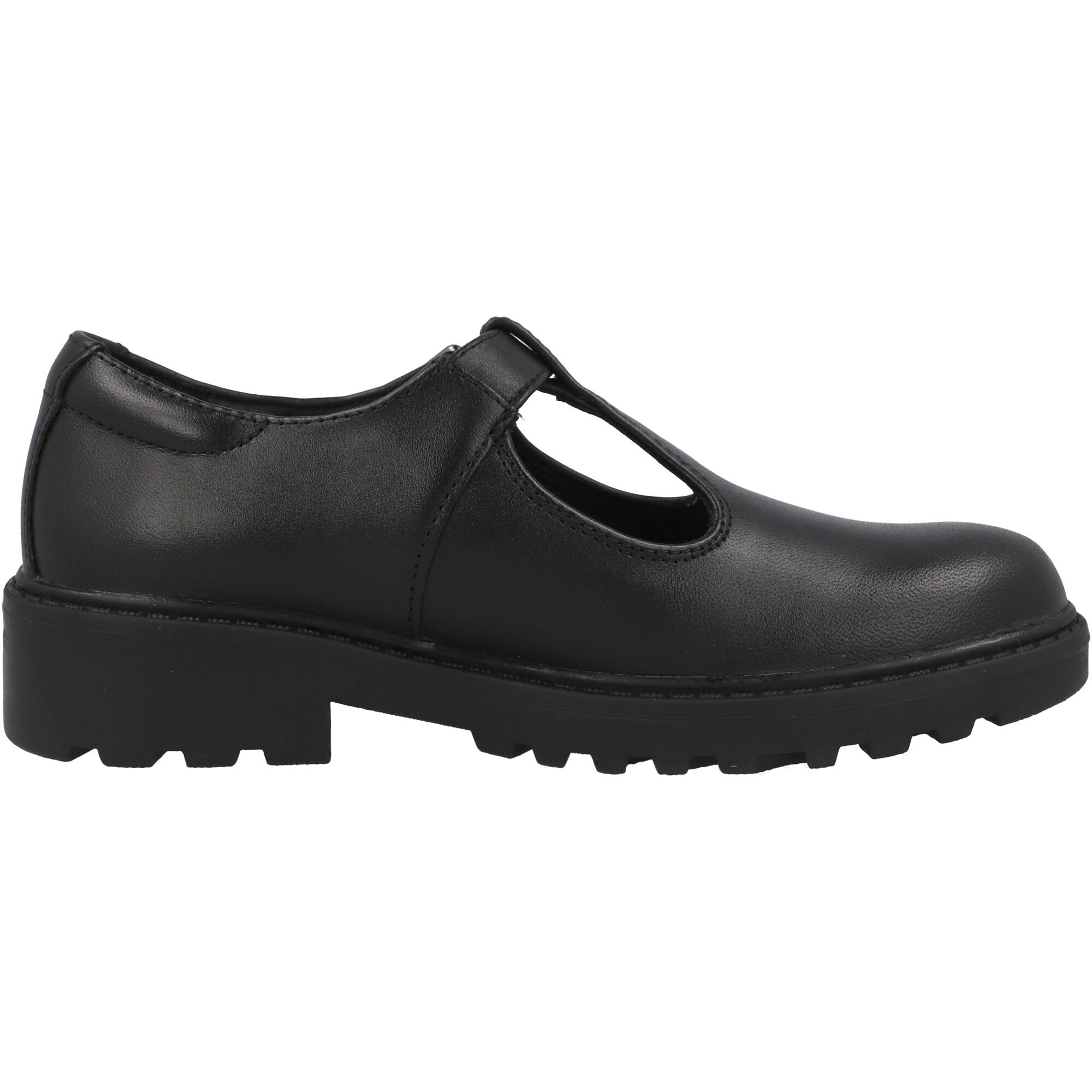 Geox Casey Black T-Bar School Shoes